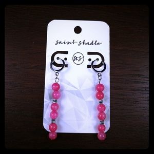 Handmade: Pink Jade & Hematite Gemstone earrings
